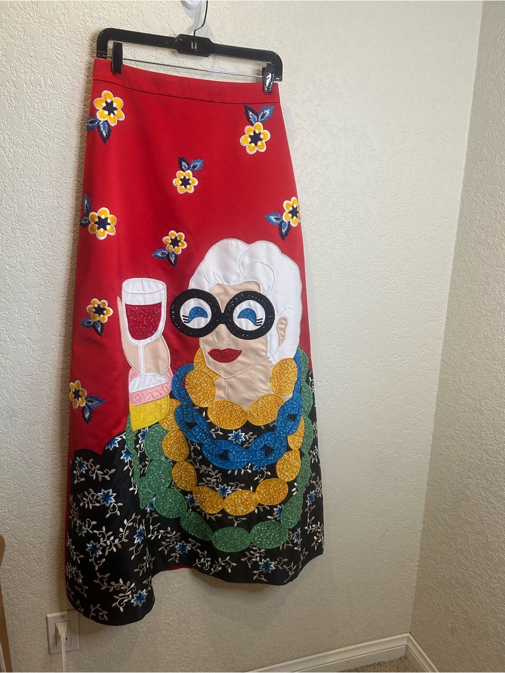 Collectors Alice + Olivia Iris Apfel embellished skirt